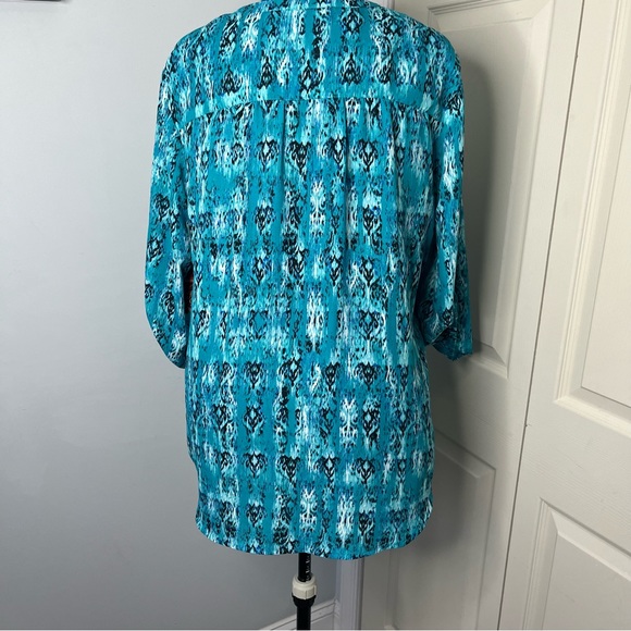 Womens Blue 3/4 sleeve shirt Faded Glory plus size 2XL f - Picture 4 of 8